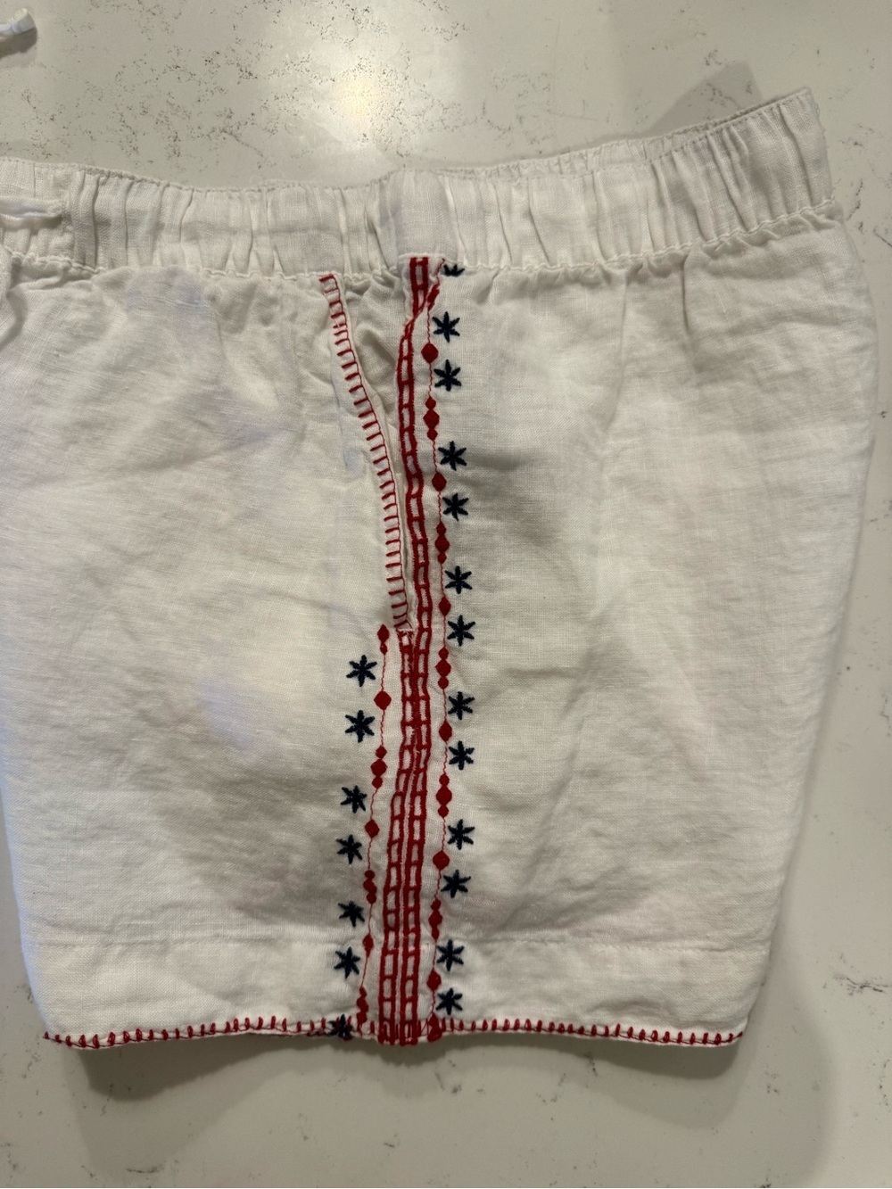 Cynthia Rowley White Linen Embroidered Beach Shorts XS - Picture 5 of 6